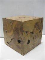 Vtg Cubed Drift Wood End Table