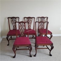 5 Antique Sheraton Style Dining Chairs