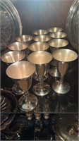 12 silver plated water goblets tray not included
