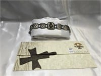 Nouveau1910 18K &.925 Byzantine Cross Bracelet COA