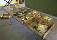 Saw Blades, Battery Clamps and Assorted tools