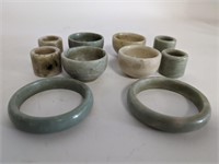 Chinese Stone Cups and Bracelets