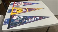 (3) Pennants professional sports teams, baseball,