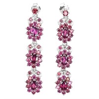 Natural Unheated Rhodolite Garnet Earrings