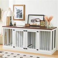 70.9” Large Dog Crate Furniture, Double Dog Kennel