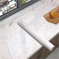 White/Gray Glossy Marble Contact Paper Wallpaper 2