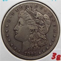 1882-S Morgan silver dollar. XF.