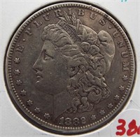 1882 Morgan silver dollar. XF.