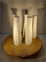 Milk Glass Flower Vases (5)