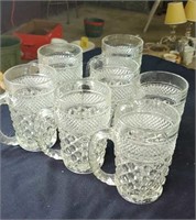 Group of 7 Wexford glass mugs
