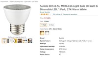 Sunlite 80142-SU MR16 E26 Light Bulb 50-W