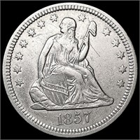 1857 Seated Liberty Quarter NEARLY UNCIRCULATED