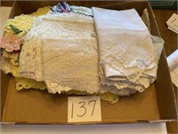 Assorted Vintage Linens, Lace