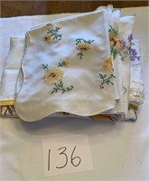 Assorted Lot Vintage Embroidered Linens