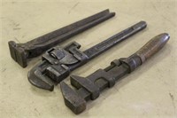 (2) Pipe Wrenches & Blacksmith Tool