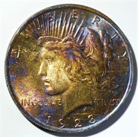 1923 RAINBOW PEACE DOLLAR AU/BU