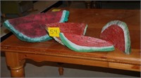 4 primative watermelon slices