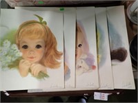 5 UNFRAMED LASALLE CHILD PORTRAITS