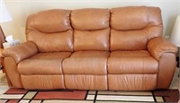 LEATHER SOFA WITH RECLINERS ON BOTH ENDS