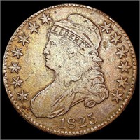 1825 O-102 R1 Capped Bust Half Dollar NICELY