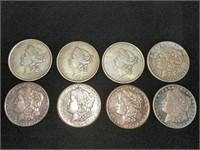 1849-1895 U.S.A. Reproduction Silver Dollars (8)