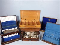 Vintage Silverware & Silverware Storage Boxes