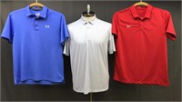 3 Mens Golf Shirts Sz L Nike, Under Armour & Greg