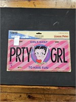 betty boop “girls want to have fun” license plate