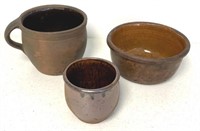 Lot of 3 Redware Pieces