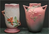 Bittersweet & Columbine Roseville Vases (2)