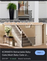 KORIMEFA Baby Gate is designed to fit in doorwa