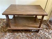 Vintage Side Table with Wheels