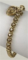 14K Yellow Gold 'XO' Bracelet with 32 Diamonds