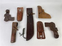 Selection of Leather Knife & Gun Holsters