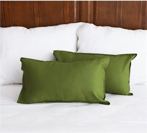 (New) Linen Lumbar Pillow Covers 23.5 X 22.5 Inch