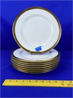 Mikasa Gold trim dinner plates 8pc