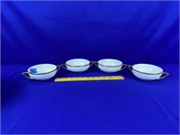 Rosenthale gold trim double handled soup 4pc