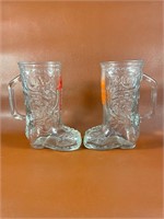 Texas Cowboy Boot Drinking Glass Set of 2