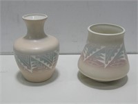Two Signed Southwestern Ceramic Pots Tallest 9.5"