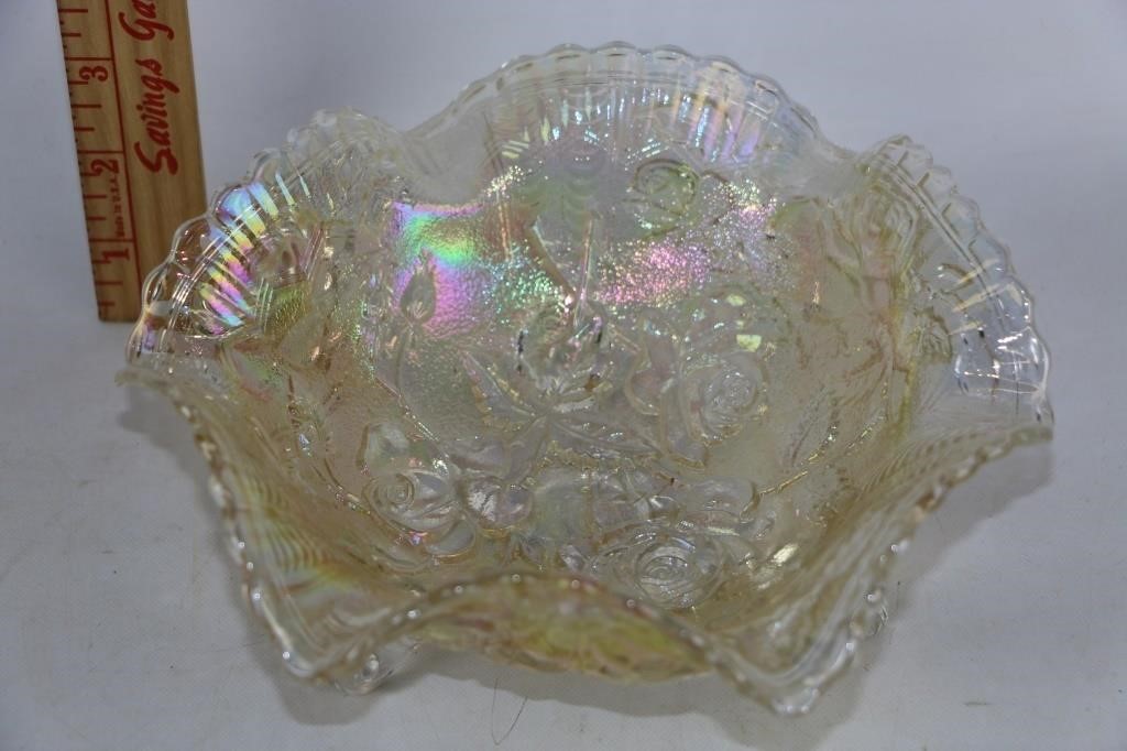 Imperial Glass Opalescent Ruffled Bowl