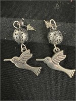 Sterling silver hummingbird earrings