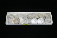 50- Walking Liberty half dollars, 90% silver