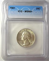 1961 Quarter ICG MS66+ LISTS $225