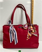 Vtg Kate Spade Like New Red Nylon Dbl Handled