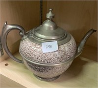 Antique Pewter/Porcelain Teapot - 1930-1940