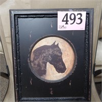 FRAMED HORSE HEAD SILHOUETTE 14 X 16