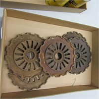 (5) Antique cast iron seed plates.