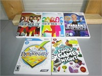 Lot of Five Nintendo Wii Games, Sing it, Jeopardy