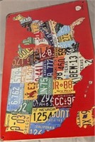 License Plates of the united states. Metal sign