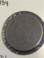 1854 Braided Hair Cent